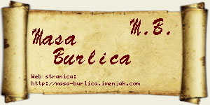 Maša Burlica vizit kartica